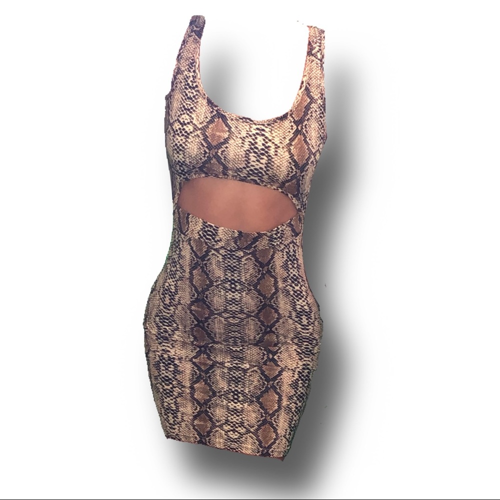 Snakeprint mini cut out dress, size L